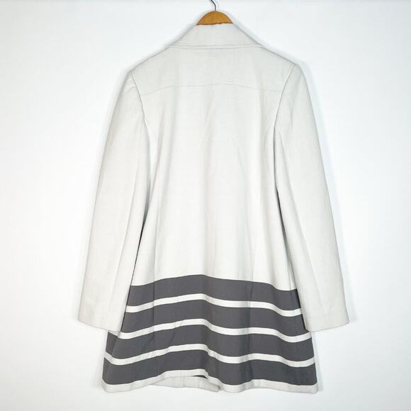 Halogen Cream & Grey Striped Jacket Coat - Picture 12 of 16